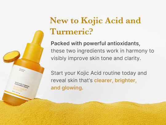 Kojic Acid Turmeric Power Duo for Face & body | Ideal for Troubled Skin & Use After Spot Care | Soothing & Calming with Kojic Acid, Turmeric, Niacinamide