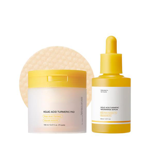 Kojic Acid Turmeric Power Duo for Face & body | Ideal for Troubled Skin & Use After Spot Care | Soothing & Calming with Kojic Acid, Turmeric, Niacinamide