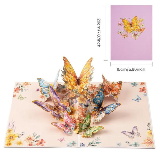 【Regalo creativo】Tarjeta de felicitación de mariposa emergente 3D con sobre, tarjeta de cumpleaños creativa de 2 unidades, tarjeta de agradecimiento, tarjeta de felicitación navideña, regalo para familiares, amigos, profesores y amantes de las mariposas