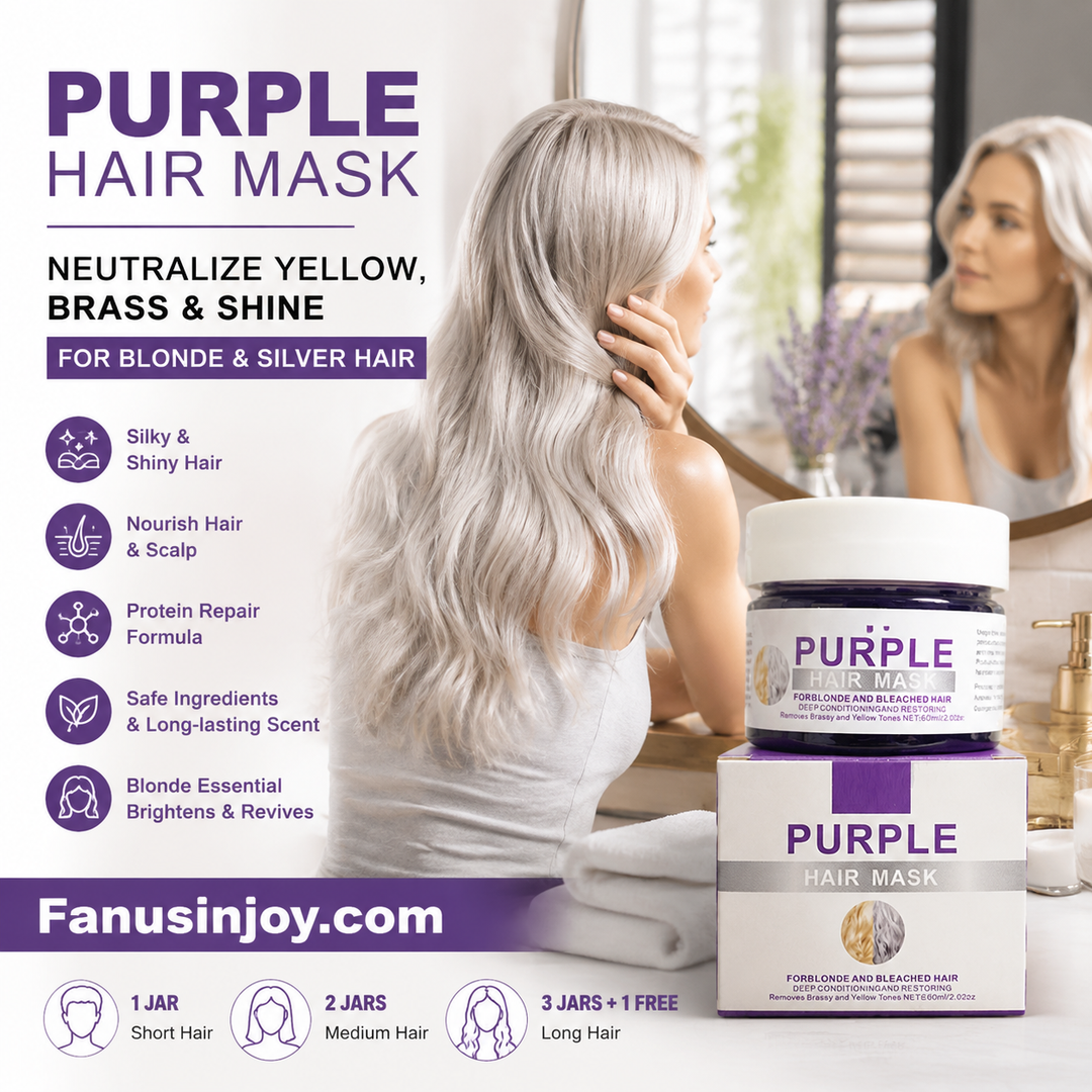 💜Moisturizing Purple Hair Mask with Long-Lasting Scent, Anti-Brass Deep Conditioning Mask for Blonde Bleached Hair