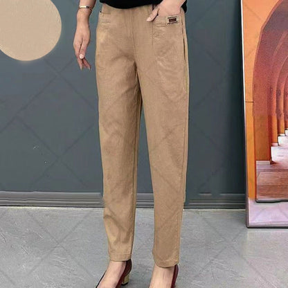 Women's Elastic Waist Cotton Pants