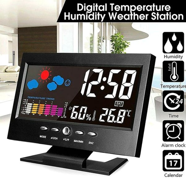 🌡️ 50% OFF NOW! ⏰Temperature & Humidity Monitor with Forecast Display & Table Alarm Clock