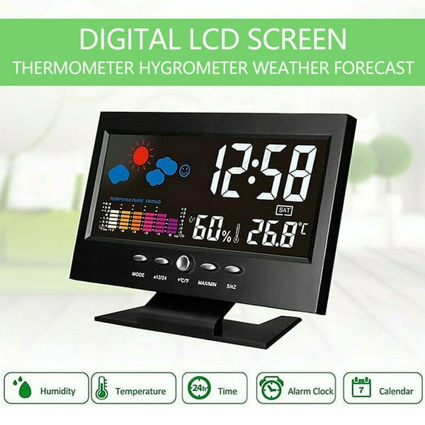 🌡️ 50% OFF NOW! ⏰Temperature & Humidity Monitor with Forecast Display & Table Alarm Clock