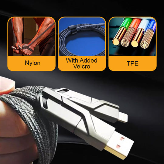 Nabíjecí kabel pro rychlé nabíjení a synchronizaci dat 4 v 1