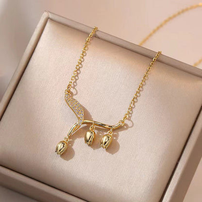 💃Special Gift🌹Women's Elegant Bell Orchid Necklace