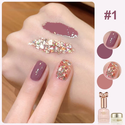 🎁Hot Sale 50% OFF⏳Fashion Glitter Dual-Color Nail Polish Combo Set