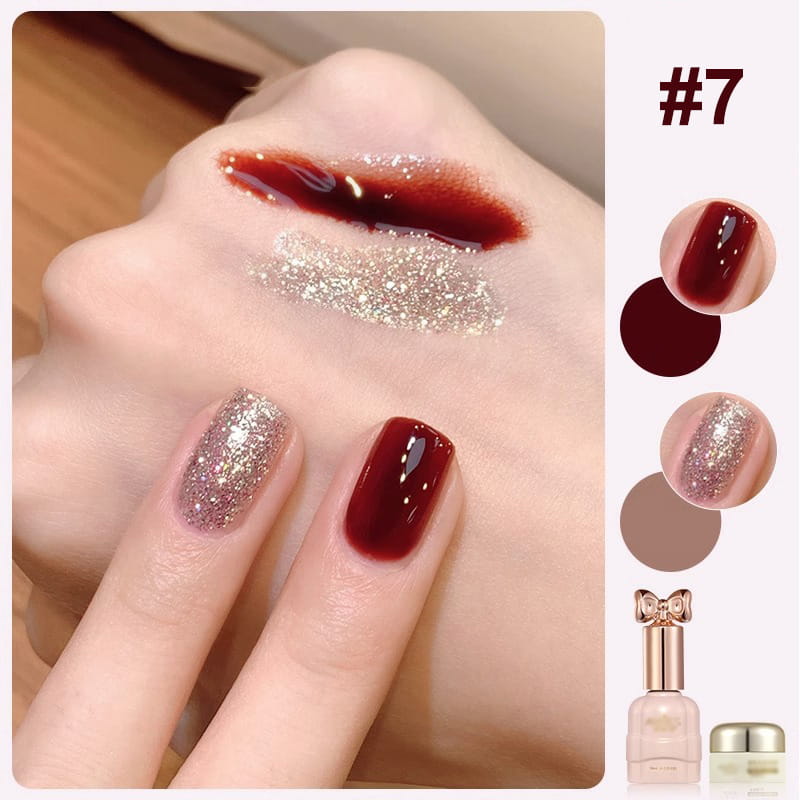 🎁Hot Sale 50% OFF⏳Fashion Glitter Dual-Color Nail Polish Combo Set