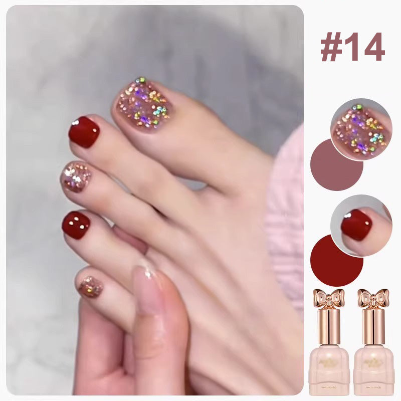 🎁Hot Sale 50% OFF⏳Fashion Glitter Dual-Color Nail Polish Combo Set