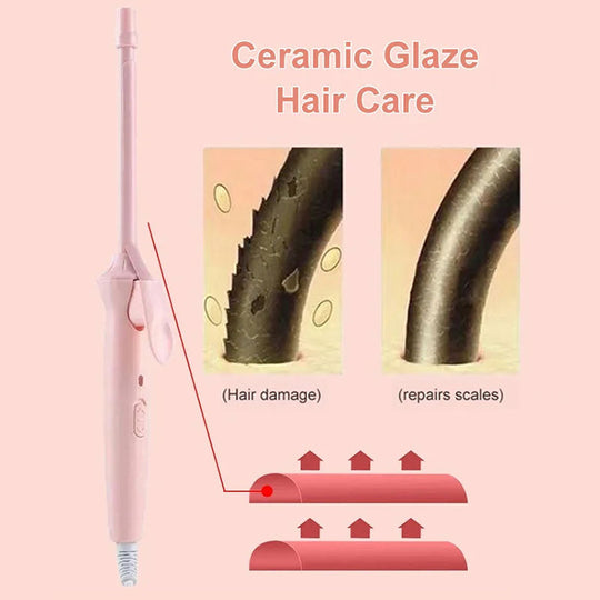 9 mm õhuke lokirulliga lokirull lühikestele ja pikkadele juustele