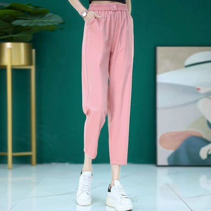 Women's Loose Fit Cropped Harem Pants