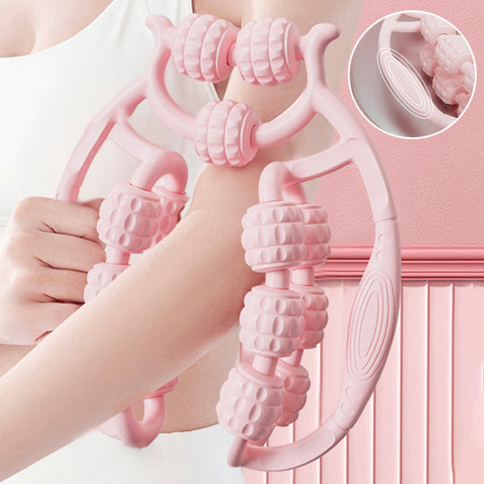 Dvovrstna valjčna masažna naprava za noge