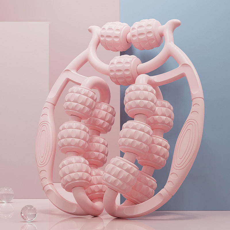 Dvovrstna valjčna masažna naprava za noge