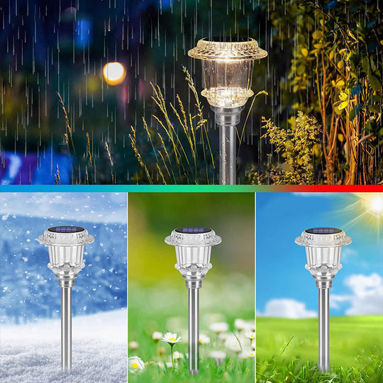 6 PCS luzes solares à prova d'água para paisagem para pátio externo