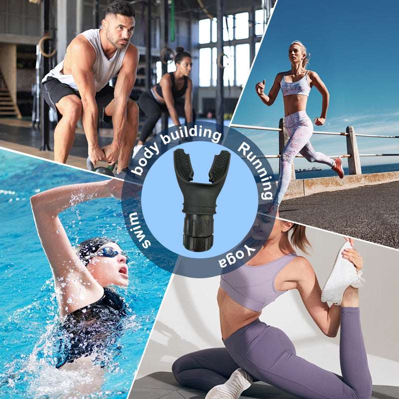 Prenosni nastavljivi vadbeni aparat za dihanje