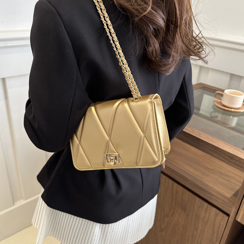 Women's Elegant Lozenge Pattern Shoulder Bag