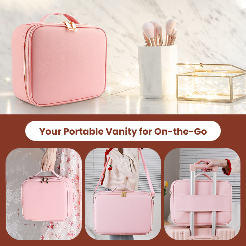 Portable Makeup Bag with LED Mirror