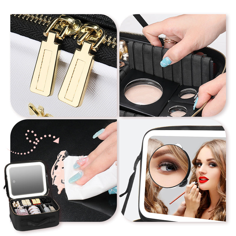 Portable Makeup Bag with LED Mirror