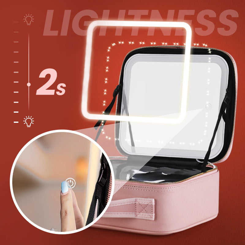 Portable Makeup Bag with LED Mirror