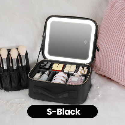 Portable Makeup Bag with LED Mirror