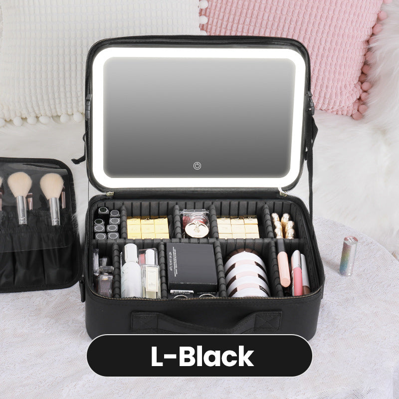 Portable Makeup Bag with LED Mirror