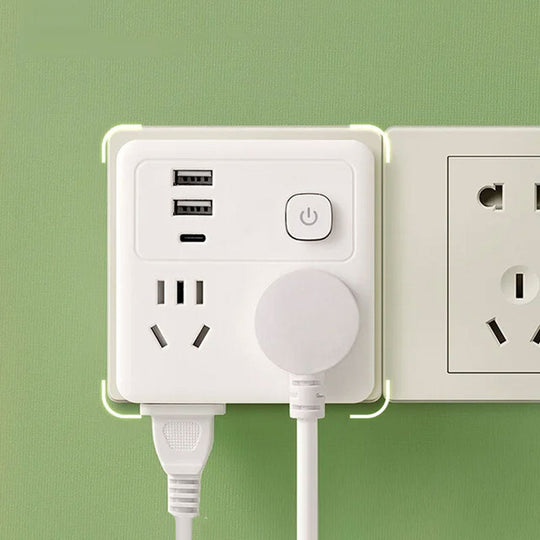 Convertitore a 2 pacchetti di socket multifunzione con luce notturna