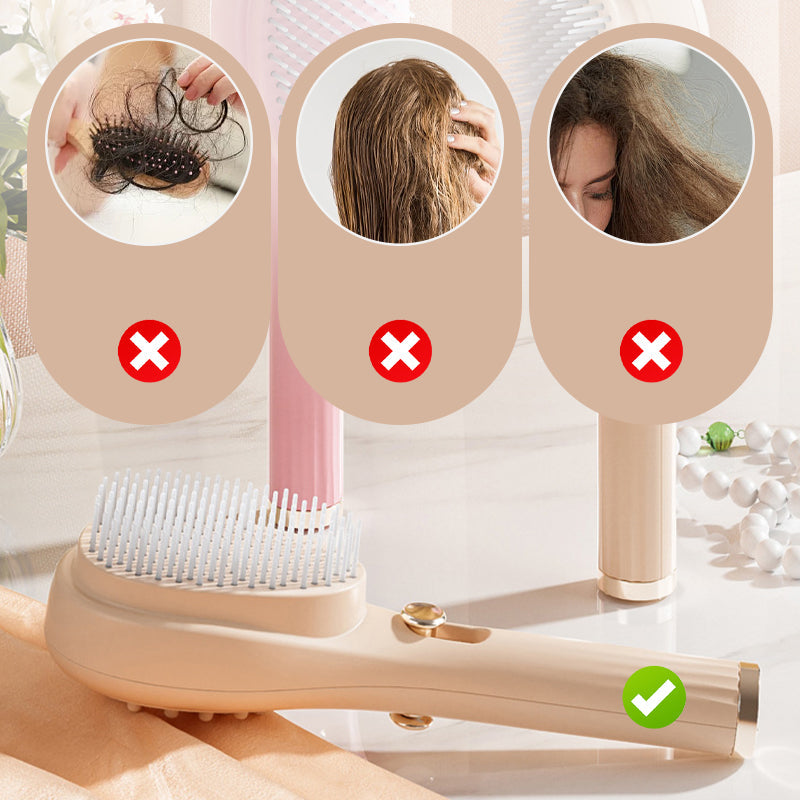 Masážní hřeben na pokožku hlavy se zasouvacími štětinami