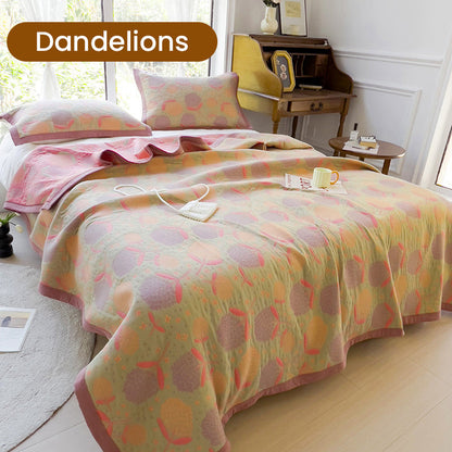 Multifunctional Two-Sided and Printed Cotton Towel Blanket