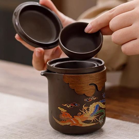 🔥Hergestellt in traditioneller Handwerkskunst🔥 Klassisches Teetassen-Set aus Keramik mit veränderbarer Farbe und Sieb