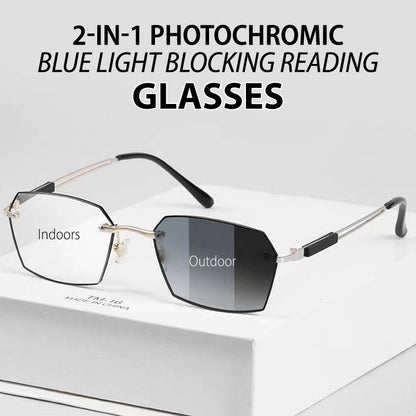 Two items with shipping fee of £ 31🔥2-in-1 Photochromic Blue Light Blocking Reading Glasses