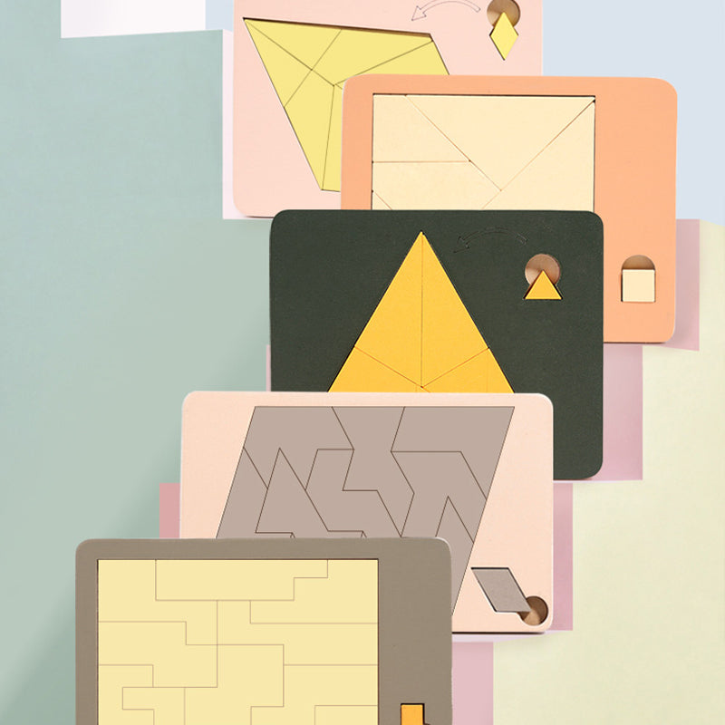 🧩 ¡50% DE DESCUENTO AHORA! ✨ Tablero de rompecabezas Tangram de madera: 7 formas geométricas coloridas para la clasificación creativa de patrones y el aprendizaje Montessori 🔺🔷