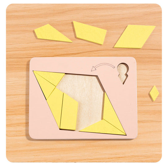 🧩 ¡50% DE DESCUENTO AHORA! ✨ Tablero de rompecabezas Tangram de madera: 7 formas geométricas coloridas para la clasificación creativa de patrones y el aprendizaje Montessori 🔺🔷