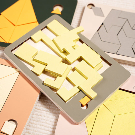 🧩 ¡50% DE DESCUENTO AHORA! ✨ Tablero de rompecabezas Tangram de madera: 7 formas geométricas coloridas para la clasificación creativa de patrones y el aprendizaje Montessori 🔺🔷