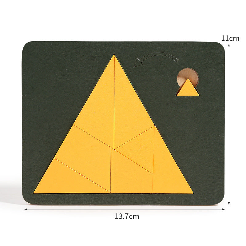 🧩 ¡50% DE DESCUENTO AHORA! ✨ Tablero de rompecabezas Tangram de madera: 7 formas geométricas coloridas para la clasificación creativa de patrones y el aprendizaje Montessori 🔺🔷