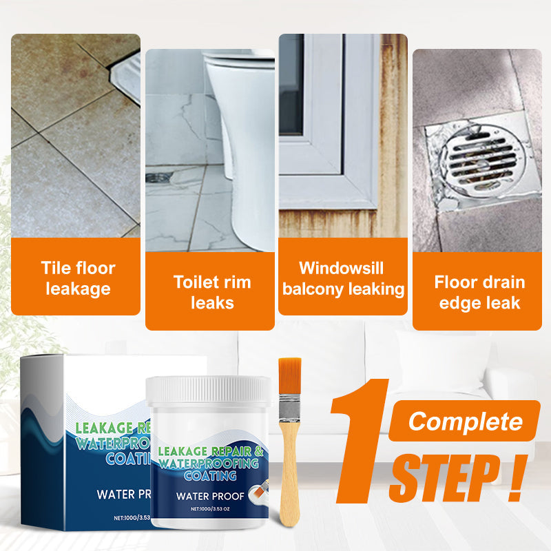 Viacúčelový priehľadný vodotesný náter proti úniku