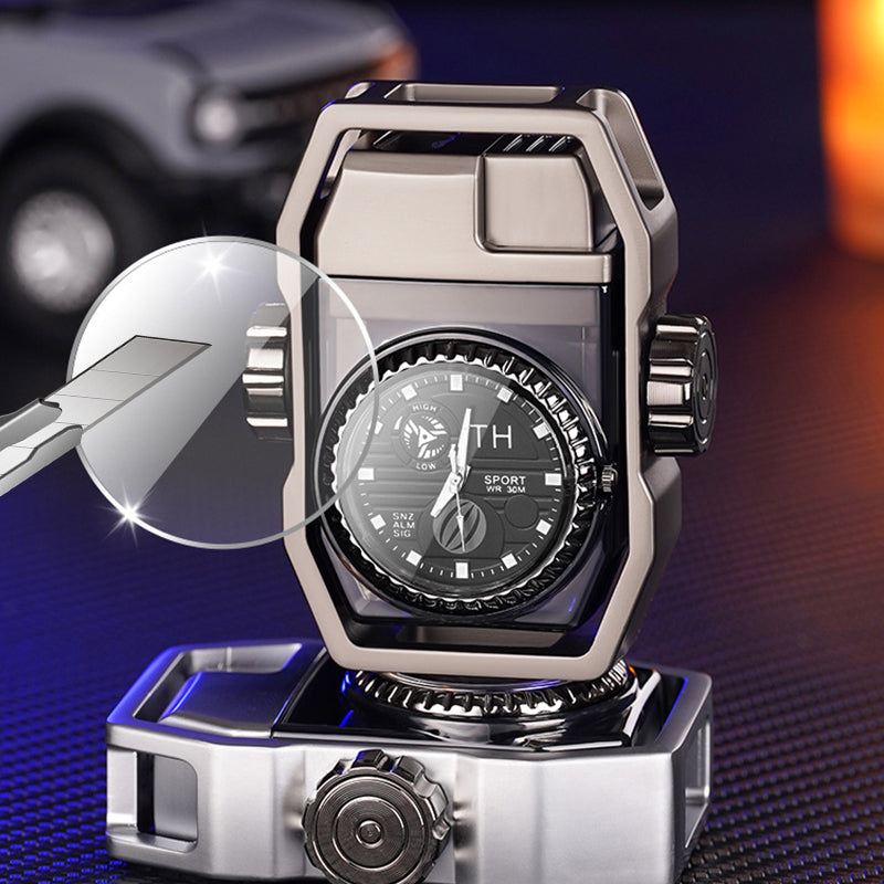 Windproof Watch Lighter with Decompression Gyro Design