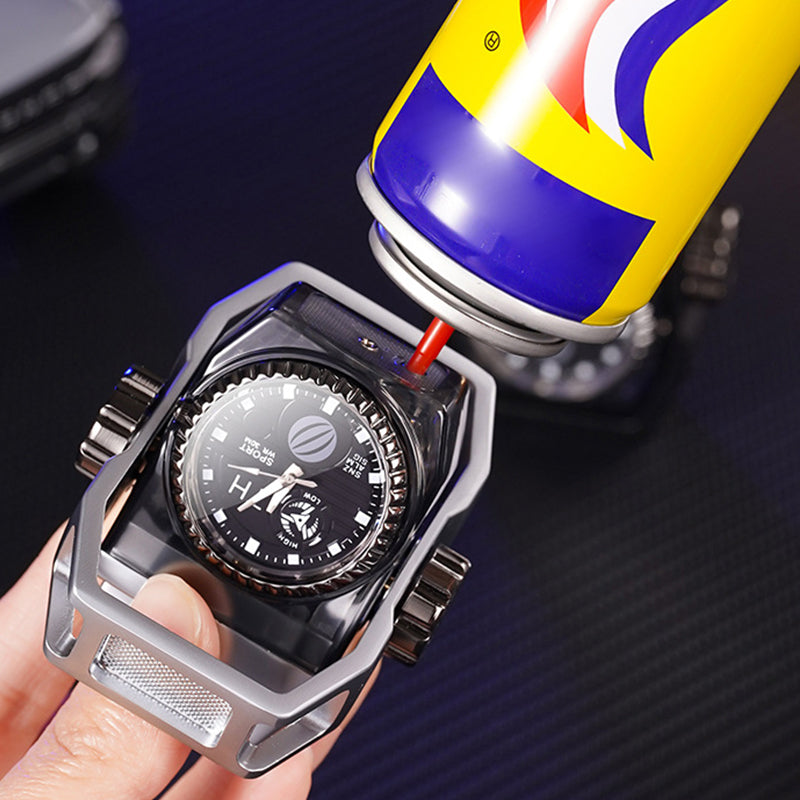 Windproof Watch Lighter with Decompression Gyro Design