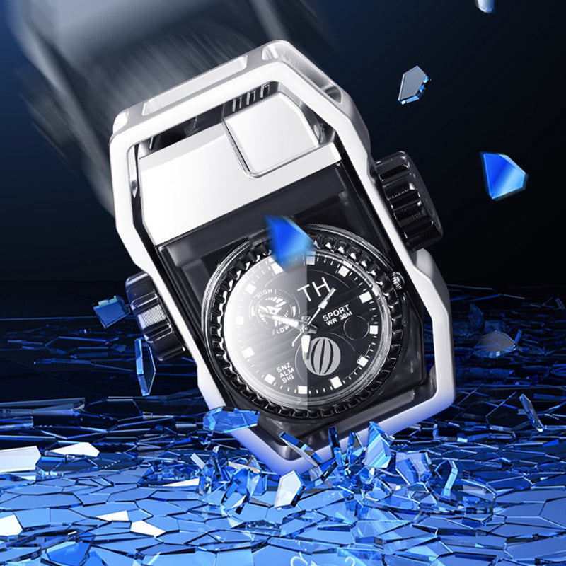 Windproof Watch Lighter with Decompression Gyro Design