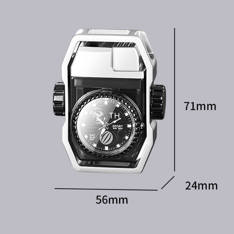 Windproof Watch Lighter with Decompression Gyro Design