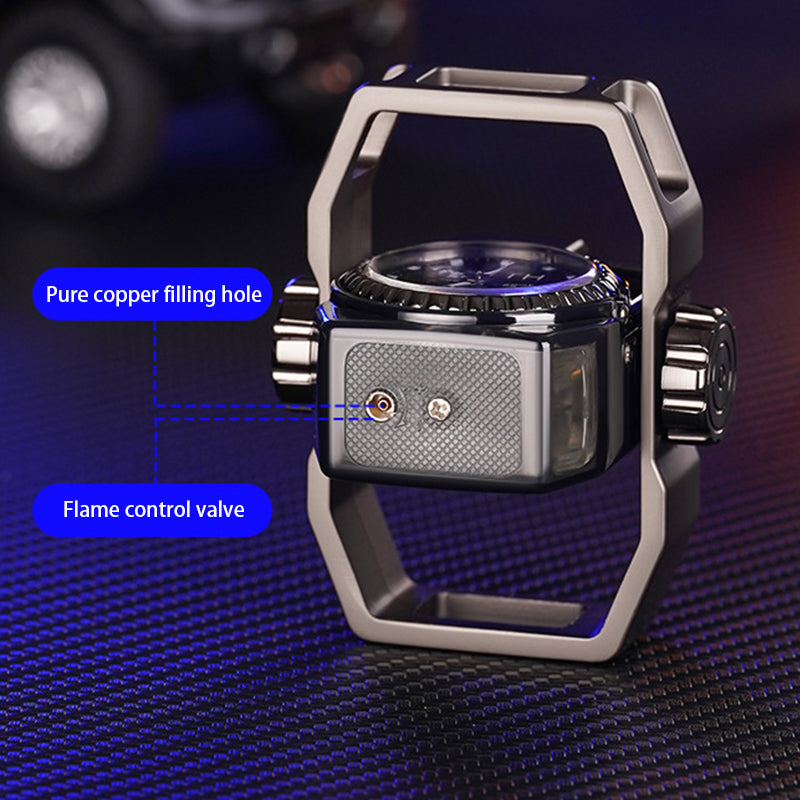 Windproof Watch Lighter with Decompression Gyro Design