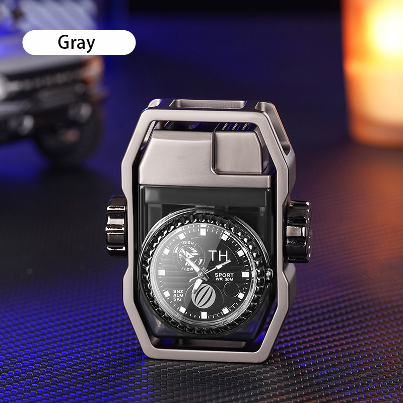 Windproof Watch Lighter with Decompression Gyro Design