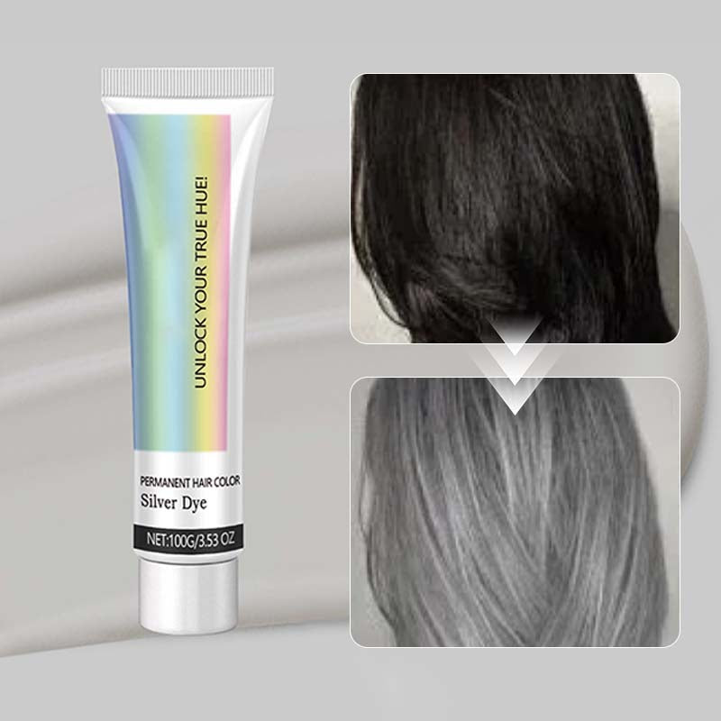✨Let you have beautiful hair color✨2-in-1 Natural Essence Extract Silver Hair Dye