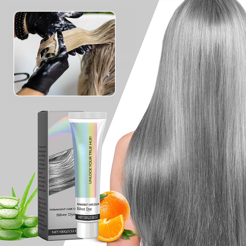 ✨Let you have beautiful hair color✨2-in-1 Natural Essence Extract Silver Hair Dye