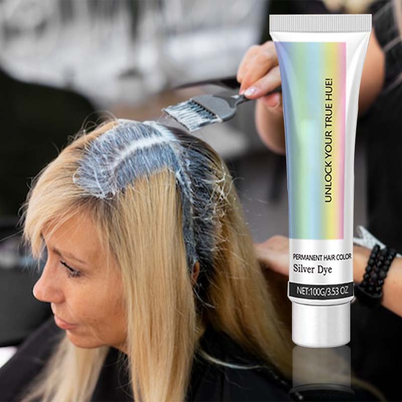 ✨Let you have beautiful hair color✨2-in-1 Natural Essence Extract Silver Hair Dye
