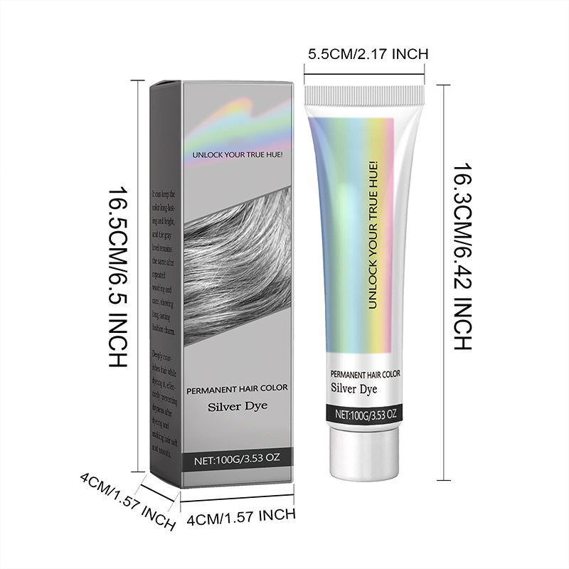 ✨Let you have beautiful hair color✨2-in-1 Natural Essence Extract Silver Hair Dye