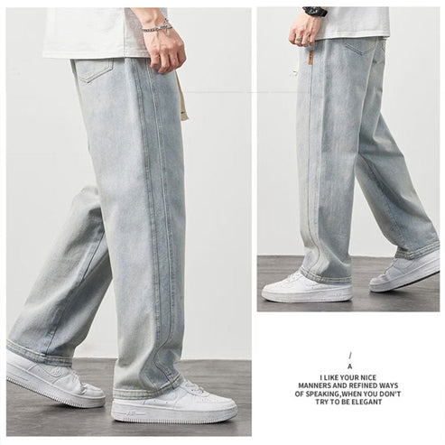 🧵 Men's Loose Straight Jeans – Classic Fit | Perfect for Commute, Casual & Weekend Wear, Easy to Style ✨