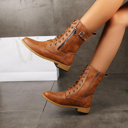 🍂Women's Round Toe Side Zipper Boots