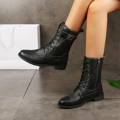 🍂Women's Round Toe Side Zipper Boots