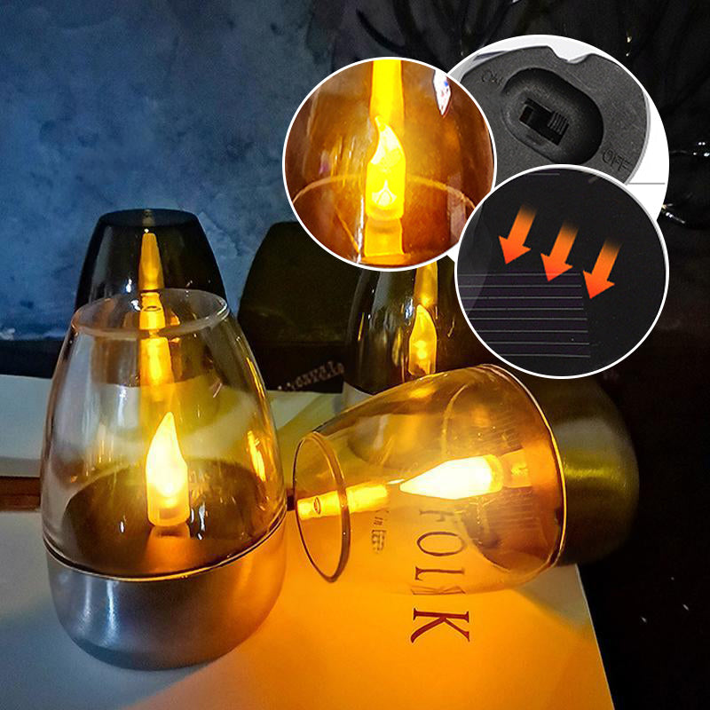 💗LAST DAY SALE 50% OFF⚡50K+ SOLD💕Solar-powered LED Candle Light Lamp🕯️💡