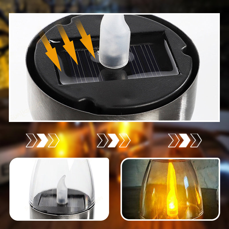 💗LAST DAY SALE 50% OFF⚡50K+ SOLD💕Solar-powered LED Candle Light Lamp🕯️💡