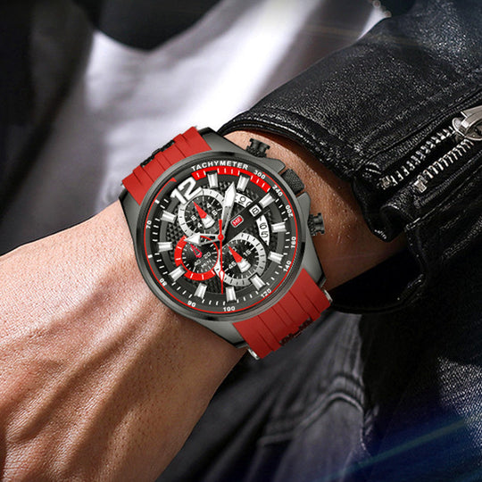 Mäns nattljus vattentät kvartsklocka